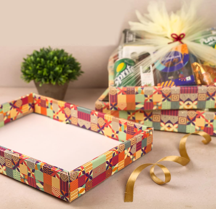 Gift Box - Birthday Gift Packing Box For Women - Decorative Folding Paper Gift Hamper Empty - Dyi Gift Packs With Tie Ribbons And Nets