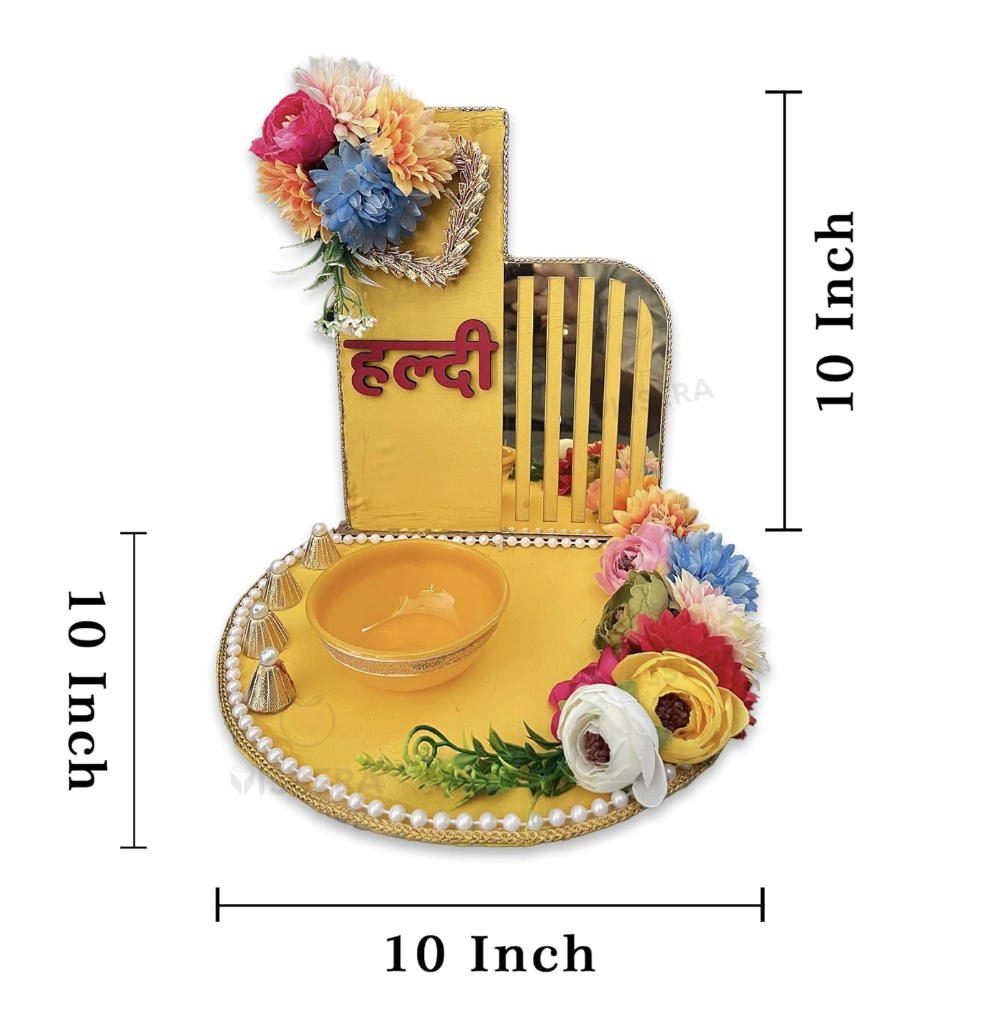 Handcrafted Haldi Plate for Haldi Ceremony  Traditional Haldi Thali for Haldi Function