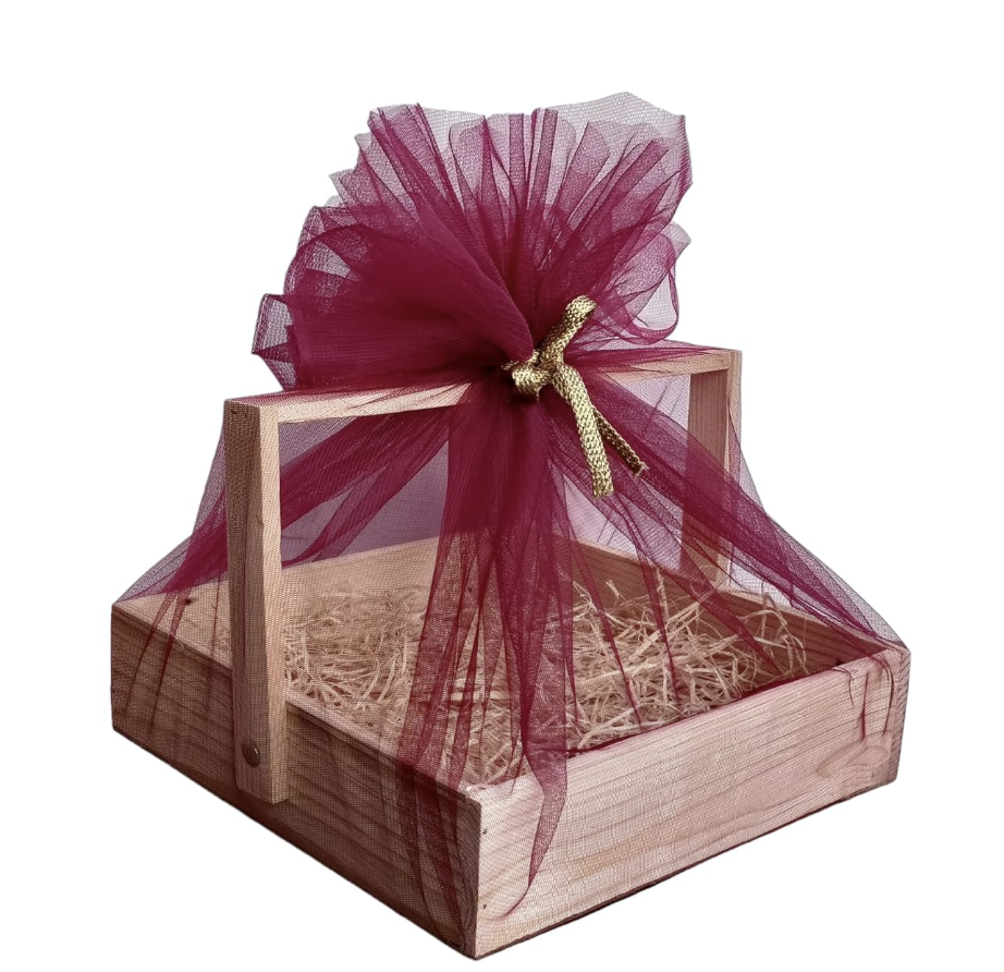 Wooden Basket Hamper For Gift Decoration Empty Decorations Pine Wood Gifting