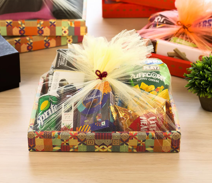 Gift Box - Birthday Gift Packing Box For Women - Decorative Folding Paper Gift Hamper Empty - Dyi Gift Packs With Tie Ribbons And Nets